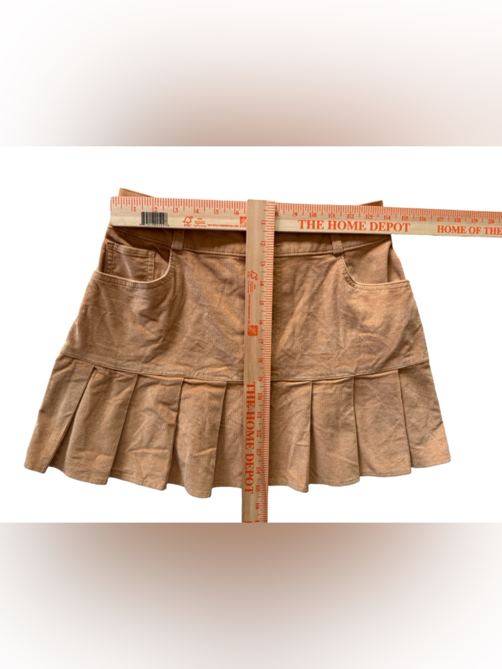Hollister Tan Corduroy Ruffle Hem Mini Skirt Y2K Coquette Small Summer - Picture 3 of 6